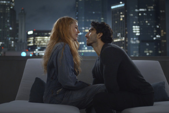 Blake Lively and Justin Baldoni in the It Ends With Us rooftop scene, referenced in his audio message.
