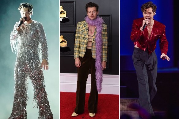 Fringe, sparkles, feathers: Harry Styles has a distinct style.