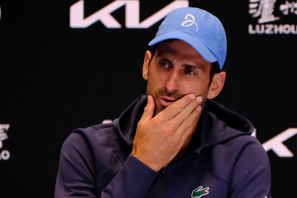 Novak Djokovic has been dealing with a left hamstring issue.