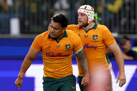 Len Ikitau was forced off after 30 minutes against the All Blacks.