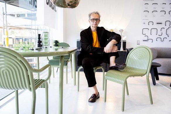 Tom Dixon’s latest release is the Groove range of outdoor furniture. It is the culmination of 10 years’ work. It is Dixon’s first visit to his flagship store in Woollahra.