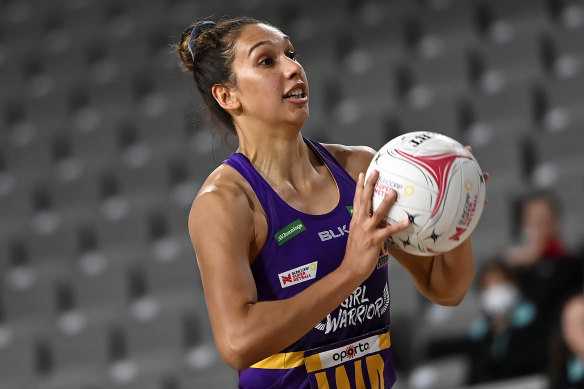 Queensland Firebird Jemma Mi Mi has been the only Indigenous player in Super Netball for the past two years.