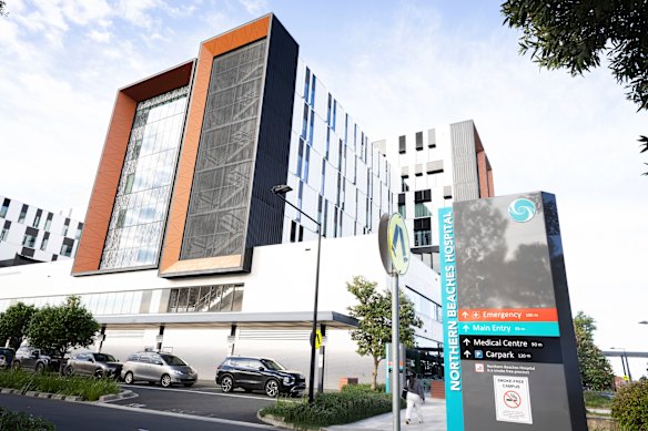 Northern Beaches Hospital, where toddler Joe Massa died last year. 