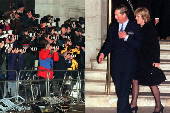 Charles and Camilla make their first official appearance together in 1999 to a crowd of 200 photographers tipped off by Charles’ PR team.