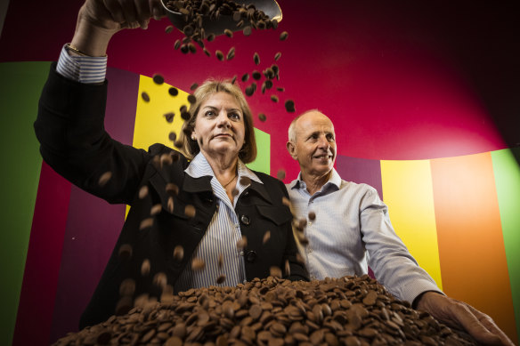 Leanne and Ian Neeland, founders of  Yarra Valley Chocolaterie & Ice Creamery. 