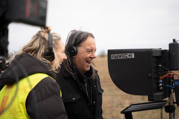 I like what I see: Tony Rogers on the set of the movie. 