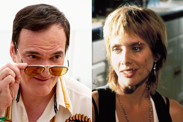 Quentin Tarantino and Rosanna Arquette in character in his 1994 cult classic Pulp Fiction.