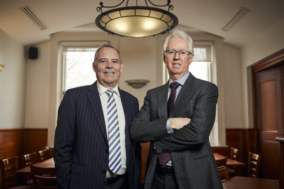 Mark Korda and Mark Mentha, founders of insolvency firm KordaMentha. Mentha has known James MacKenzie for four decades.