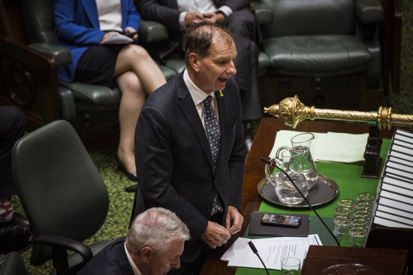 Deputy Liberal leader David Southwick in parliament on Tuesday.