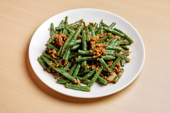 Kingsfood’s most popular order: fried long beans with pork mince and belacan sauce.
