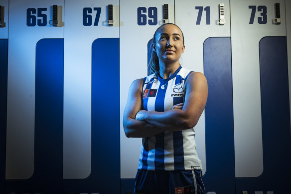 North Melbourne’s Nicole Bresnehan.