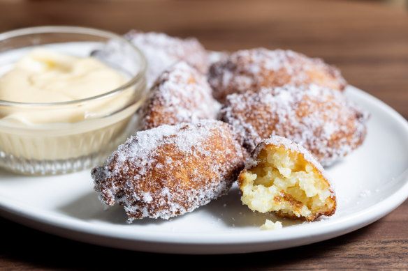 Go-to dish: Fritelle di riso with preserved kumquat anglaise.