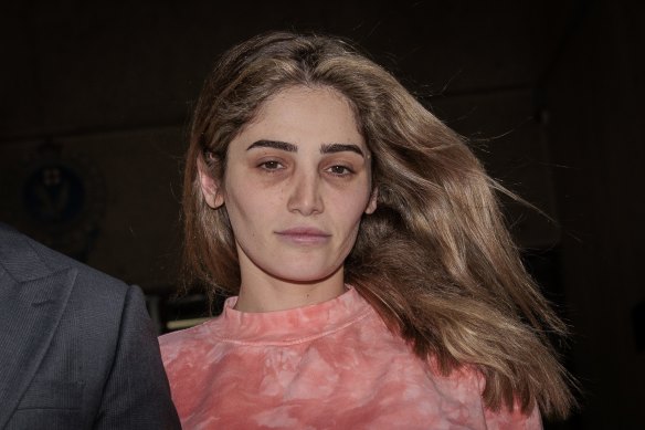 Ashlyn Nassif leaves Surry Hills Police Station in March.