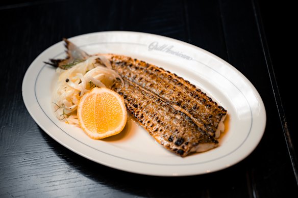 The grilled King George whiting, extra virgin olive oil dish.
