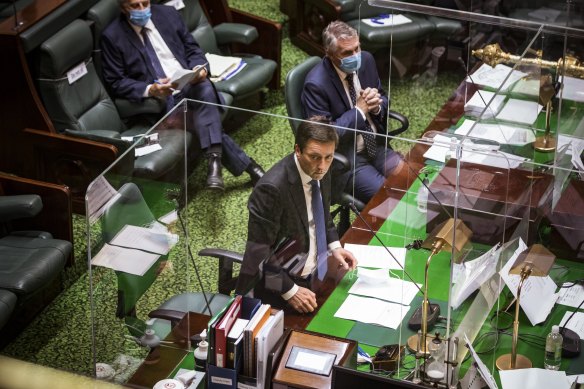 Returned Opposition Leader Matthew Guy in question time on Tuesday.