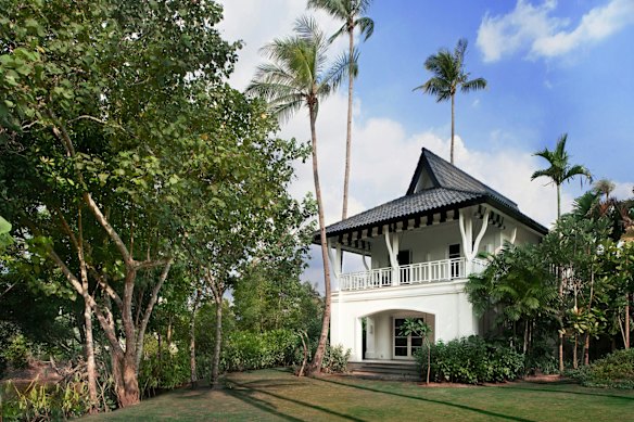 A suite at The Sanchaya on Lagoi Bay.