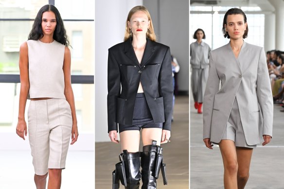 The short cuts at New York Fashion Week, spring 2024: Tibi, Dion Lee and Theory.