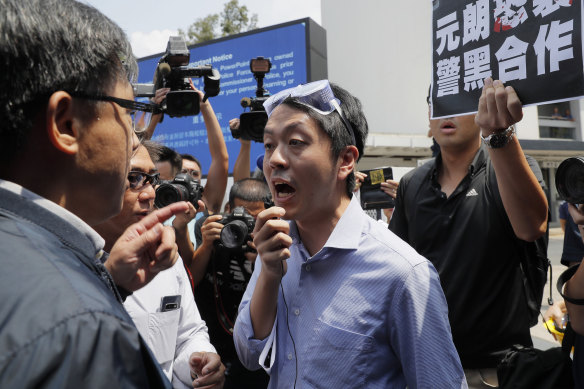Pro-democracy Hong Kong lawmaker Ted Hui, pictured during a demonstration last year.