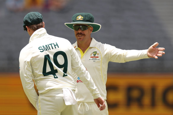 David Warner during the Perth Test against the West Indies.