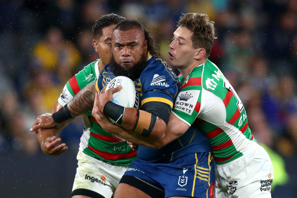 Parramatta prop Junior Paulo was kept quiet against Souths.