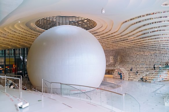 A futuristic ‘library of the eye’ with capacity for 1.2 million books.