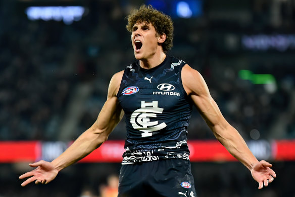 Carlton’s star forward Charlie Curnow.