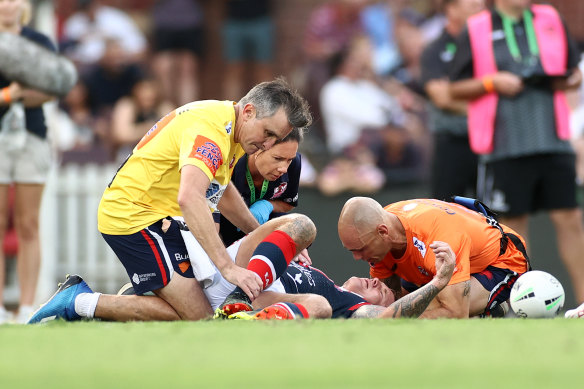 Roosters veteran Jake Friend was knocked out in round one of the NRL this season. He has since retired.