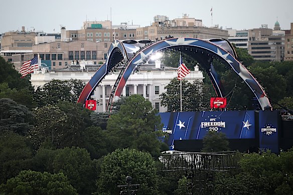 The arena for UFC Freedom 250 stands on the South Lawn of the White House.