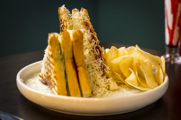 The Bollywood sandwich with masala-spiced potato, fresh cucumber and coriander chutney.