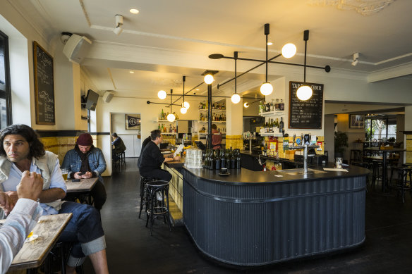 Stein enjoyed chicken terrine and souffle at Builders Arms Hotel in Fitzroy.