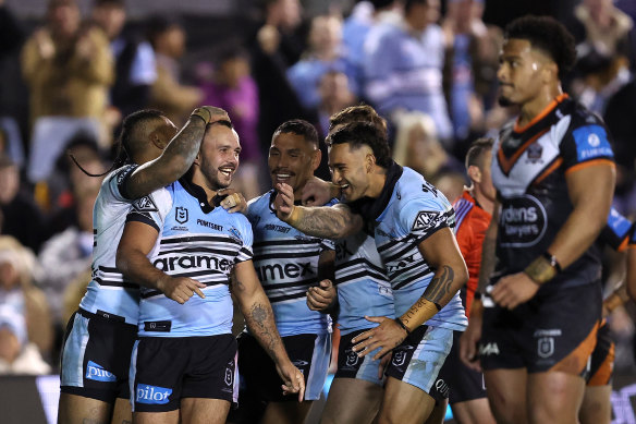 Cronulla ran in 10 tries on Friday night to get their season back on track in emphatic style.