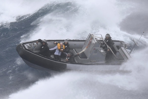 A sailor was rescued by the New Zealand defence force as Cyclone Gabrielle battered the country’s north.