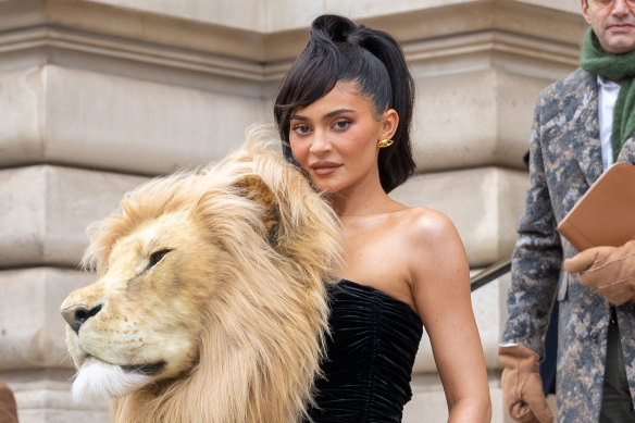 Kylie Jenner attends the Schiaparelli haute couture spring-summer 2023 collection presented at the Petit Palais in Paris.