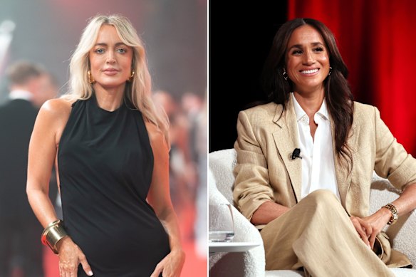 Meghan, Duchess of Sussex (right), is set to appear on the Her Best Life podcast with Gemma O’Neill. The podcast was founded by O’Neill and Jackie “O” Henderson.