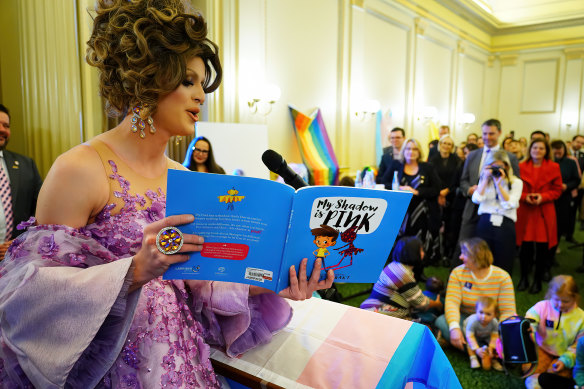 Drag queen story time at parliament last year.