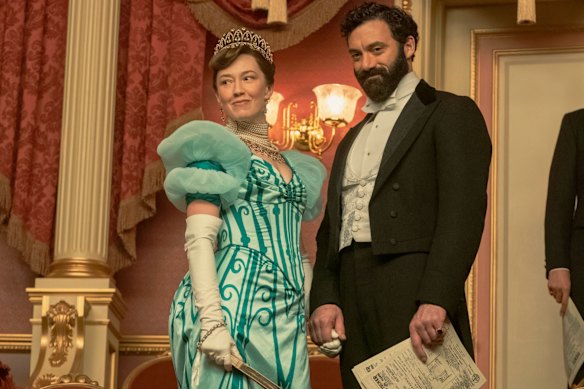 Quite the partnership: The status-hunting Mrs Russell (Carrie Coon) with the ruthless Mr Russell (Morgan Spector).