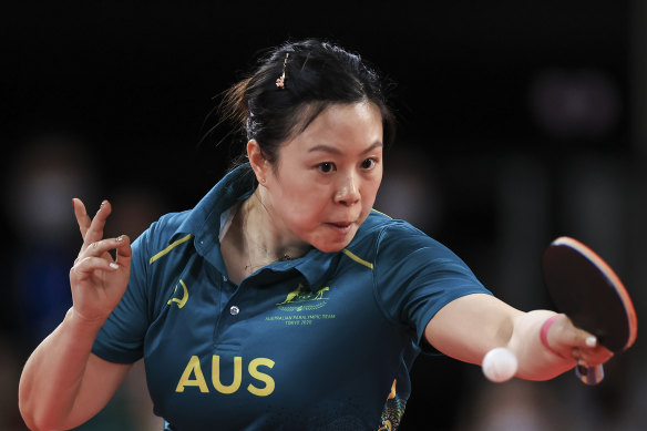 Lina Lei won a gold medal for Australia in table tennis on Monday evening. 