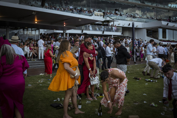 Punters enjoy the festivities at Melbourne Cup Day.