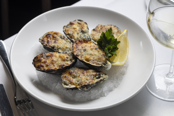 Grilled oysters.