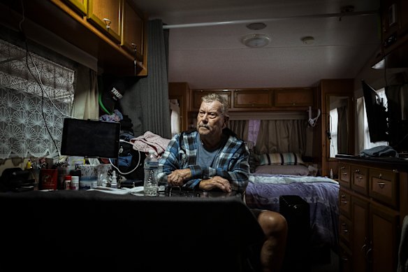 Szabatura is worried he’ll have to park his caravan on the street, as he can’t find a site in another caravan park.