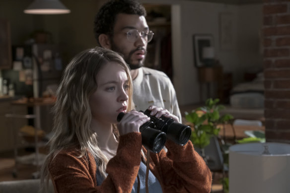 Sydney Sweeney and Justice Smith in The Voyeurs.