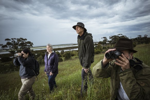 Mel Sheedy (left), Sandra Wilson, Gordon Lescinsky and Rob Mancini are among the volunteers proposing the creation of the Hobsons Bay Wetlands Centre.