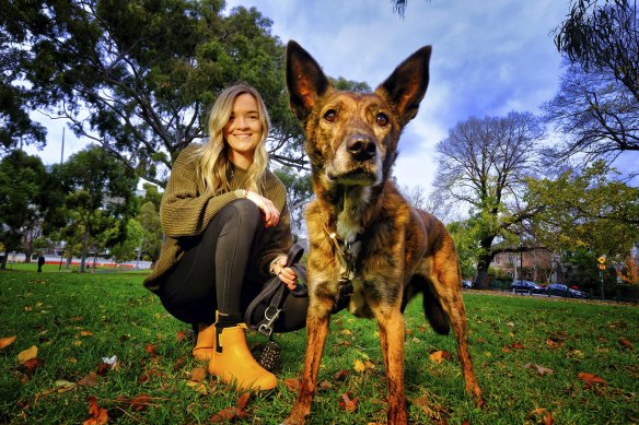 Kate Meehan with 10-year-old Taz.
