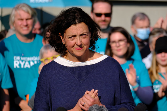 Independent candidate Monique Ryan won Kooyong in May. Falling population in Victoria could see the seat, or neighbouring Higgins or Chisholm, merged.
