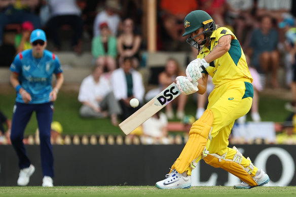 Ashleigh Gardner of Australia bats during game one