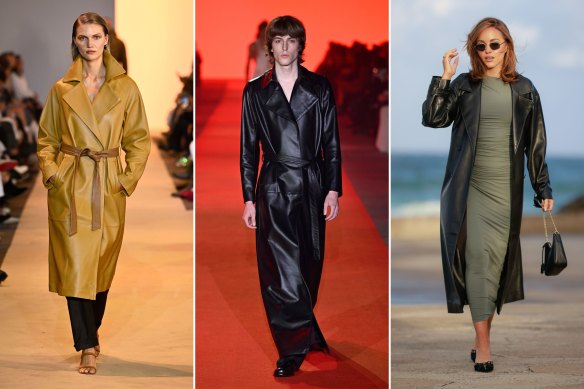 Trench warfare: Christian Kimber at Australian Fashion Week Resort 2024; Michael Lo Sordo; Olivia Molly Rogers in Kookai.