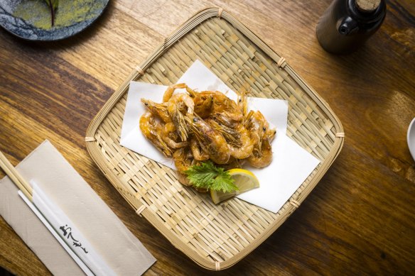 Izakaya-style crispy school prawns.