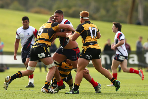 Meafou in action for Melbourne Rising in the NRC, 2017.