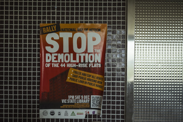 Protest posters in the flats in North Melbourne.