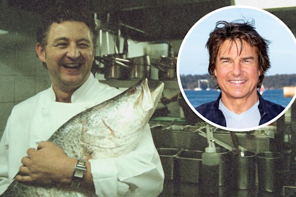 Chef Luke Mangan (left) has a surprising encounter with Tom Cruise (inset).